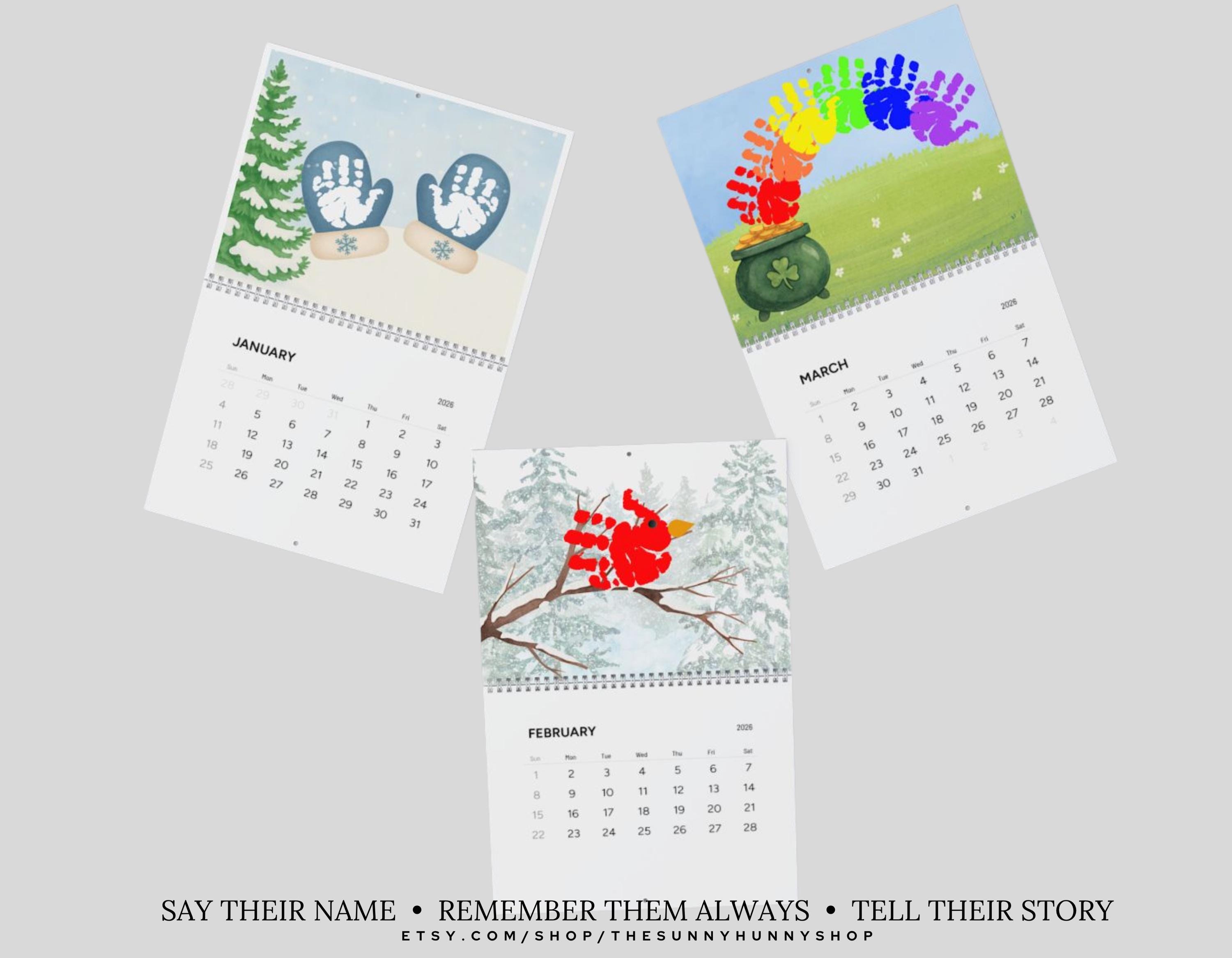 2026 Handprint Calendar Keepsake, Personalized Baby Memory Gift - Etsy