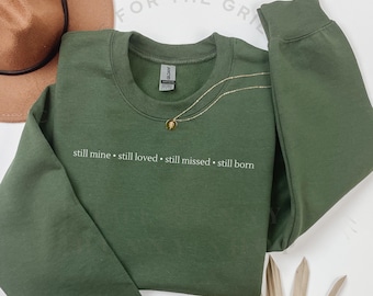 Doodgeboren bewustzijn ronde hals, sweater babyverlies, Angel Mom, doodgeboren, ronde hals, babyverlies, nog steeds een moeder
