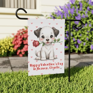Bandiera commemorativa personalizzata per cimitero di San Valentino per bambini – Decorazione da giardino personalizzata in memoria / Omaggio per la perdita di un neonato