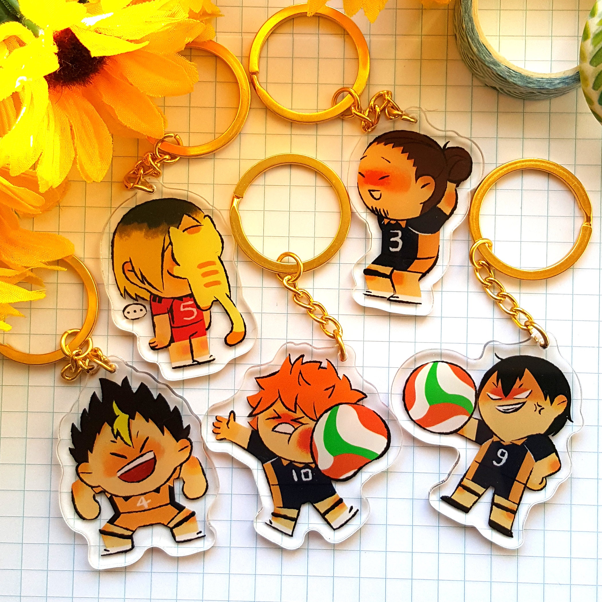 Haikyuu Acrylic Keychain Charm / Haikyuu / Haikyu Gift / Etsy