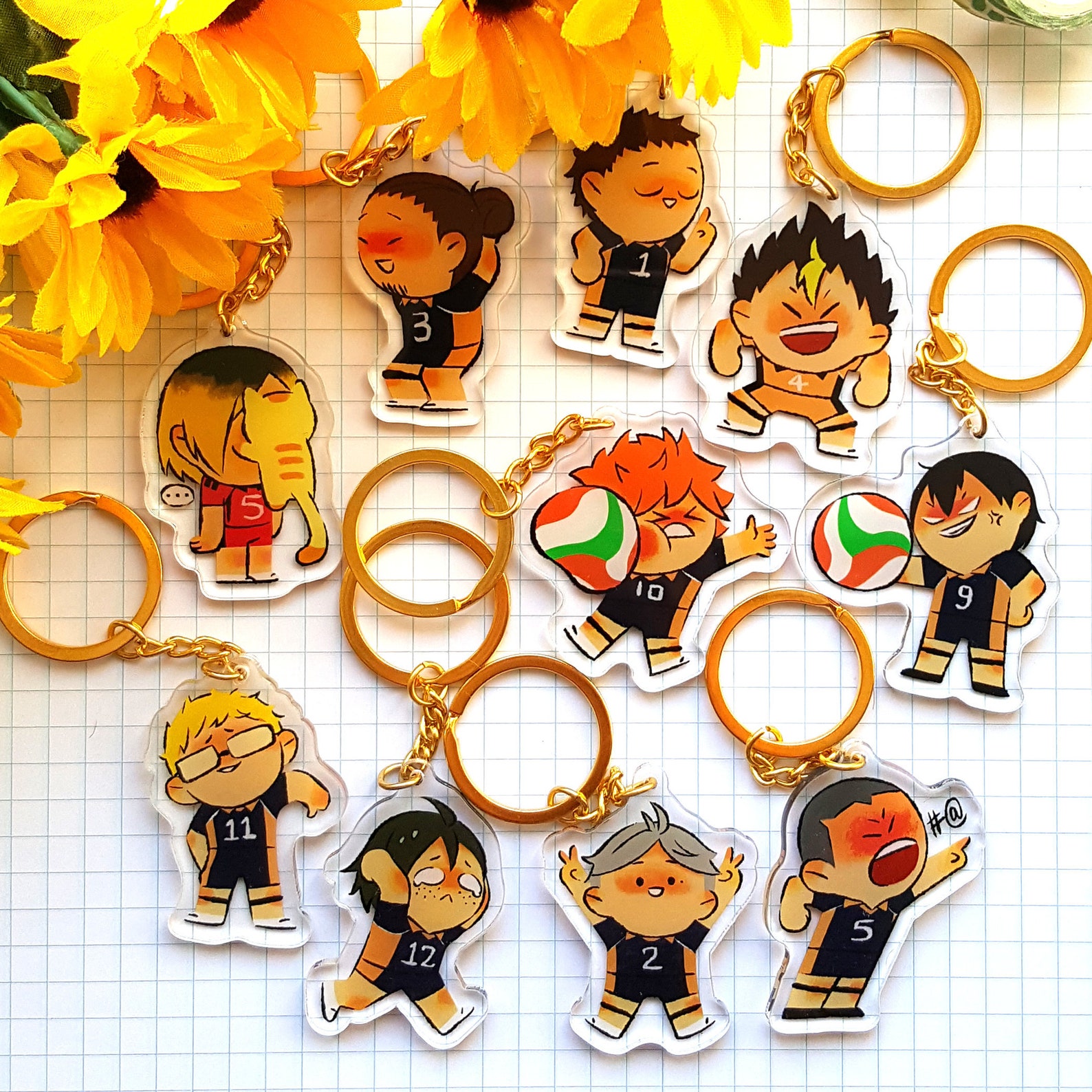 Haikyuu Acrylic Keychain Charm / Haikyuu / Haikyu Gift / Etsy