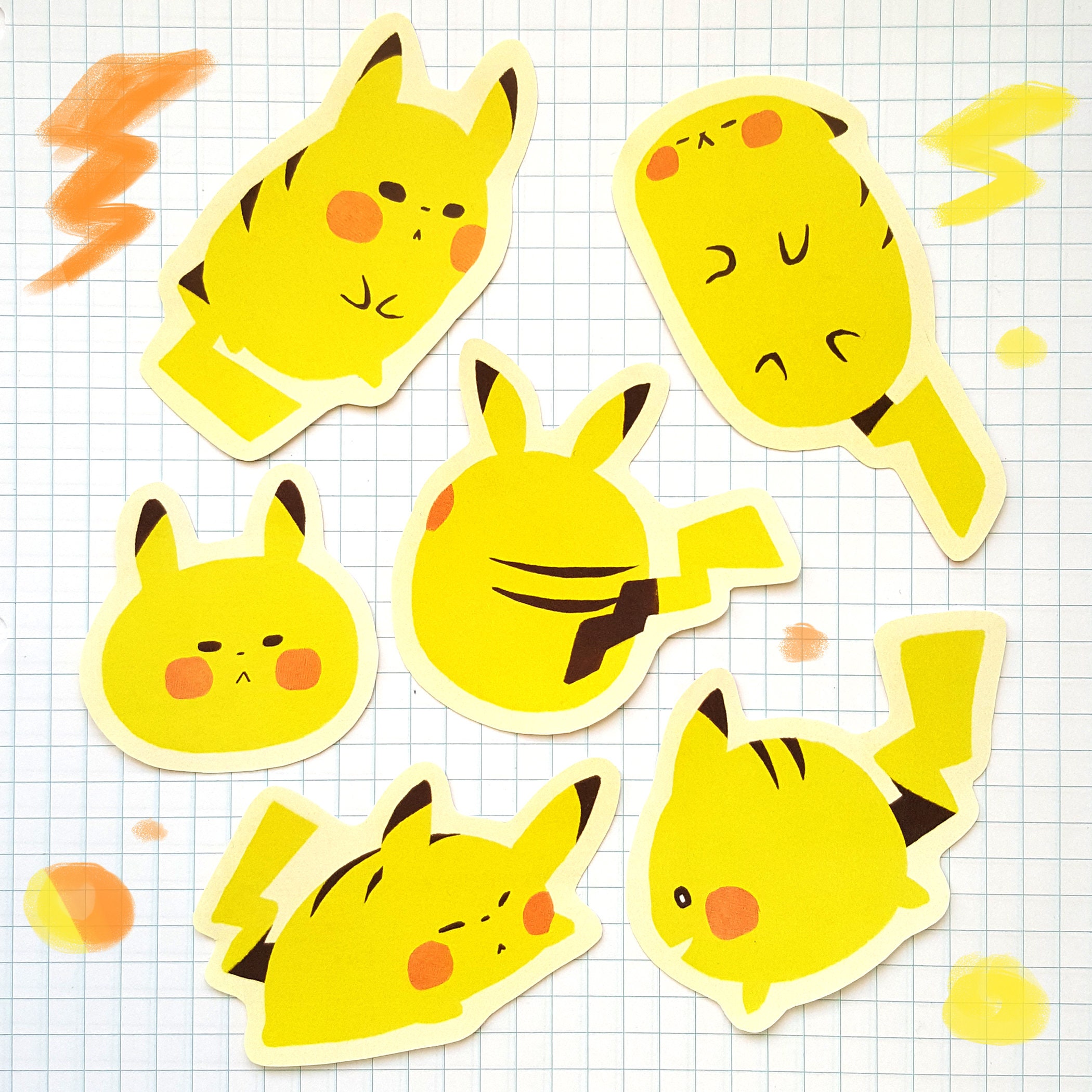 Pikachu Stickers / Pokemon Stickers / Cute Pikachu / Sticker | Etsy