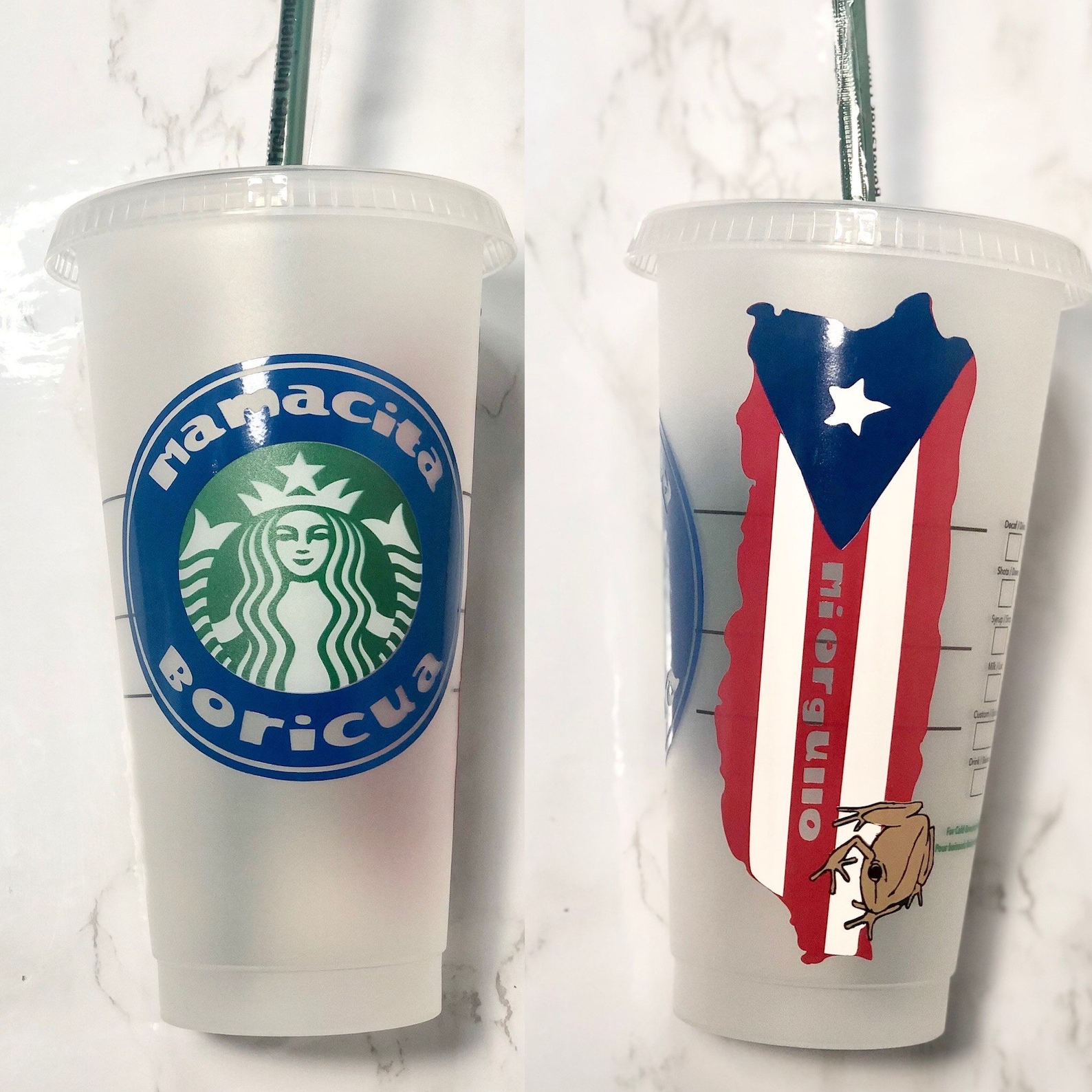 Puerto Rico Flagge Venti Starbucks Cold Cup mit Deckel und ...