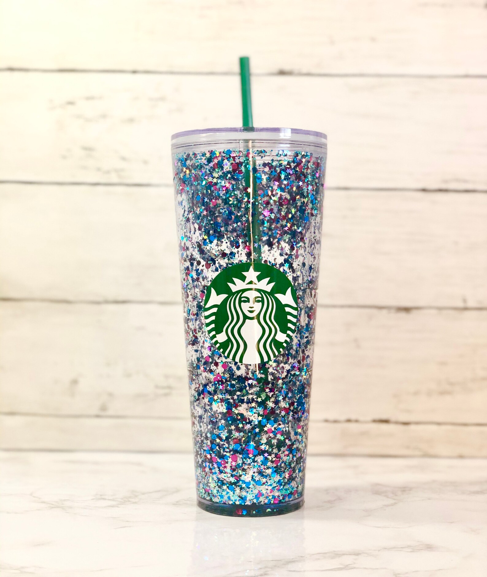 starbucks glitter glass