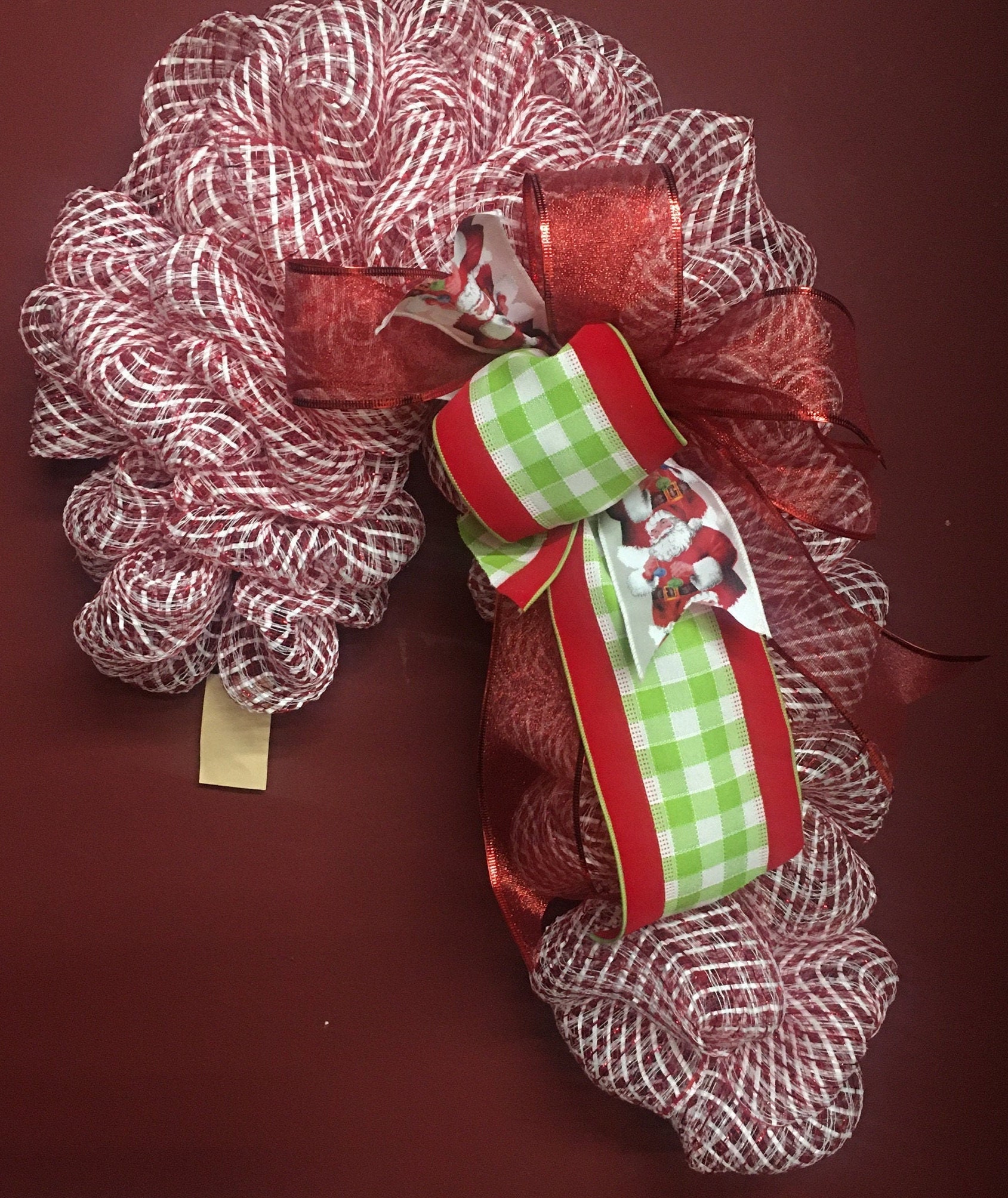Candy Cane Wreath Etsy