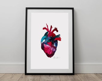 Right Ventricle Watercolor Print - Cardiology Art - Anatomy Wall Art ...