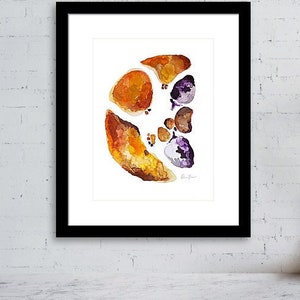 Abdomen Cross-section Watercolor Print - Surgery Art - Radiology Art - Abstract Anatomy Art - Surgery Gift - Medical Gift - Graduation gift