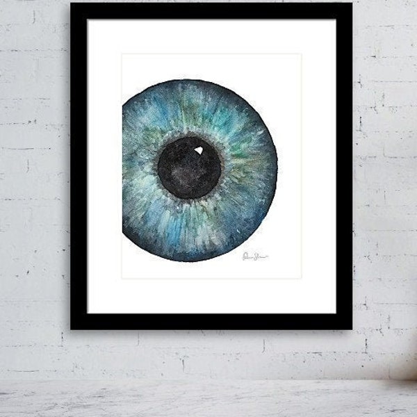 Blue Iris Eye Watercolor Print - Ophthalmology Art -  Optometry Art - Abstract Anatomy Art - Surgical Art - Medical Art - Graduation gift