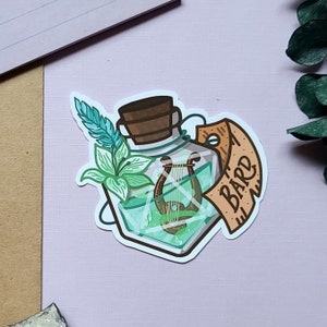 Bard Polyhedral Dice Potion Bottle Sticker