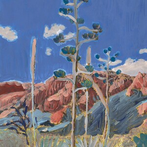 Yucca Art Print | Big Bend Travel Poster | National Park Wall Art | Texas Wall Decor | Desert Botanical Painting Agave | Abstract Landscape