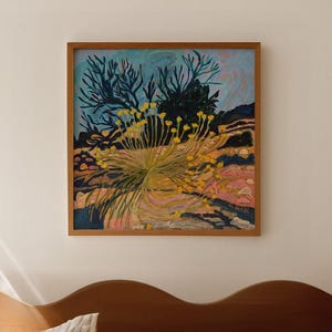 Südwestlichen Chamisa Pflanzendruck | Western Wüste Botanische | New Mexico Colorado Natur Poster | Midcentury moderne Reise | Retro Zuhause