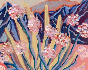 Abstract Desert Botanical Print | Agave Plant Painting | Vintage Midcentury Modern Southwestern Wall Art | Matisse Floral Landscape Poster