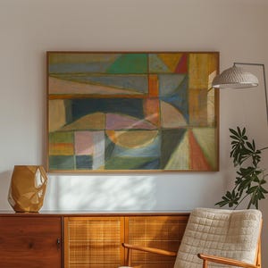 Midcentury Modern Rectangular Shapes Giclee Art Print | Western Retro Colorful Poster | Vintage Maximalist Home Decor