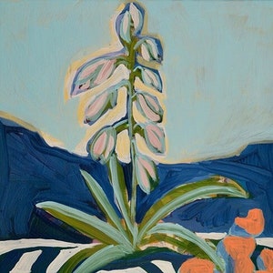 Yucca Plant Print | Succulent Wall Art | Desert Cactus Painting | Yucca Agave | Botanical Decor | Retro Floral | Vintage Landscape