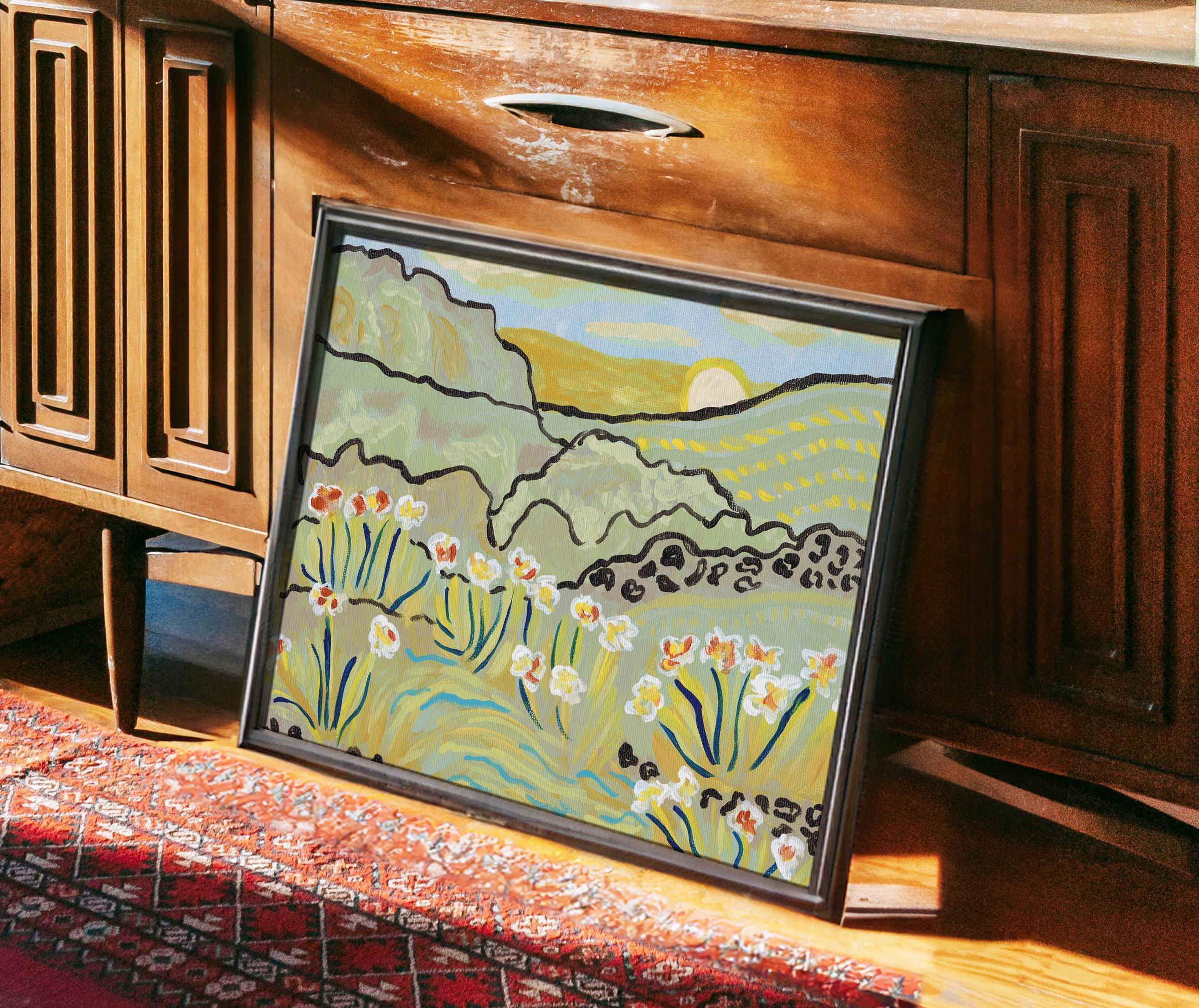 Light Green Landscape Print: Abstract Texas Wall Art - Etsy