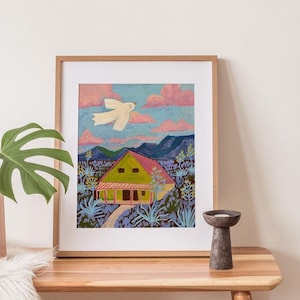 Wüstentaube Kunstdruck: Mid-Century Modern Texas Landschaft