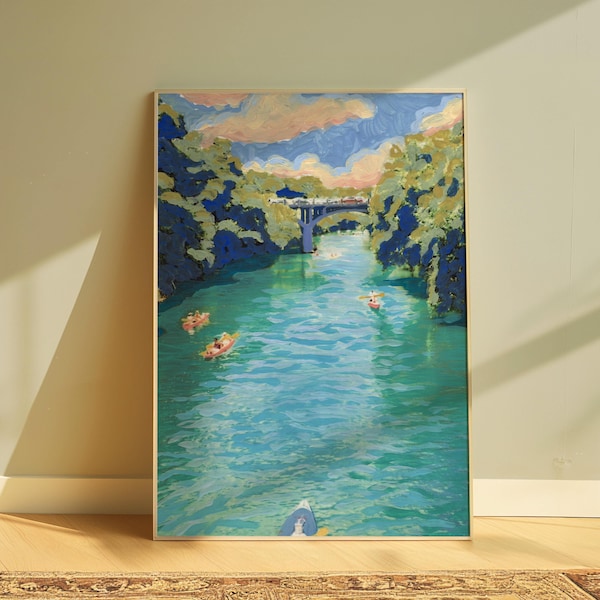 Barton Creek konsttryck: Austin Texas reseposter