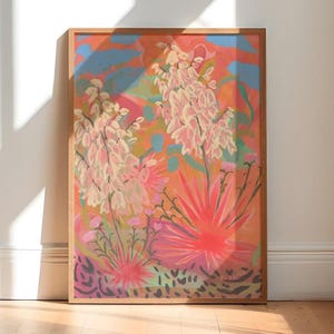 Retro Yucca Kunstdruck: Vintage Wüstensudwestern Dekor