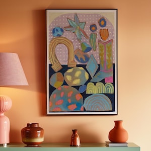 Cowboy Boot Collage Art Print | Abstract Rodeo, Western Decor