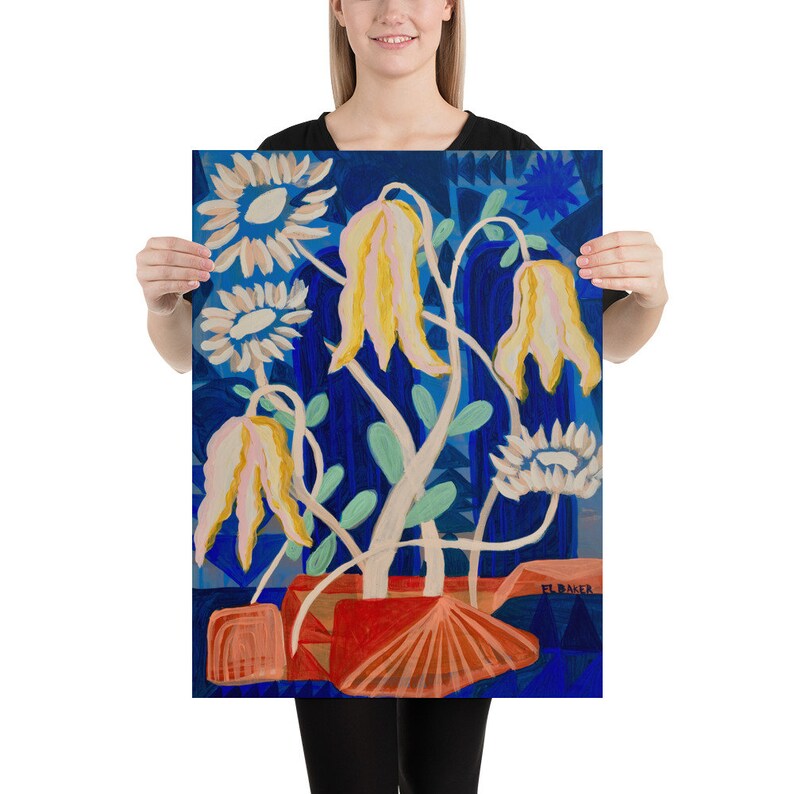 Colorful Botanical Art Print Abstract Floral Wall Art Etsy