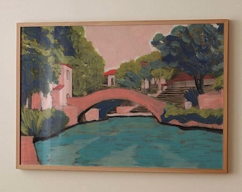 San Antonio Riverwalk Print: Abstract Texas Landscape Art