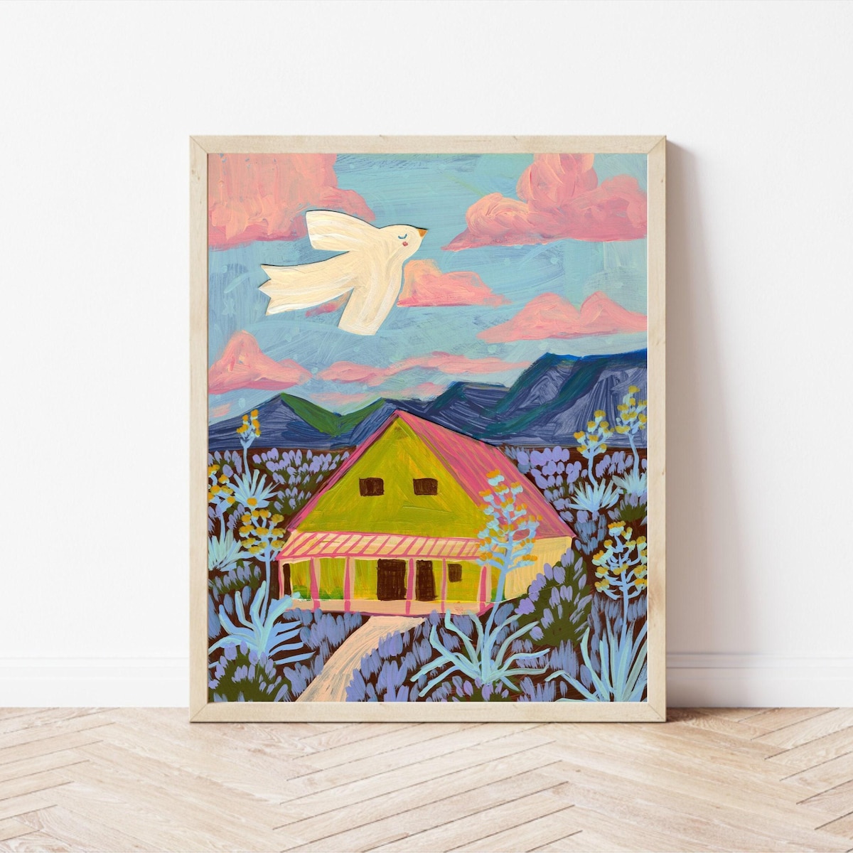 Desert Dove Art Print: Mid-century Modern Texas Landscape - Etsy