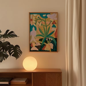 Century Pflanzendruck | Abstrakte Wüste Wandkunst | Südwestlichen Dekor | Kaktus Taube Gemälde | Sukkulenten Poster | Matisse Landschaft