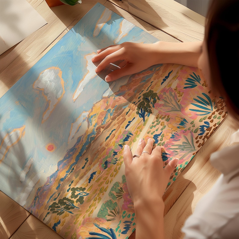 Pastel Desert Landscape Print: Mid-Century Modern Western Art image 3