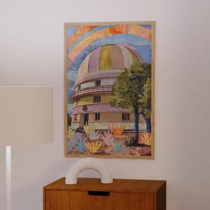 McDonald Observatory Art Print: West Texas Travel Poster, Cactus Decor