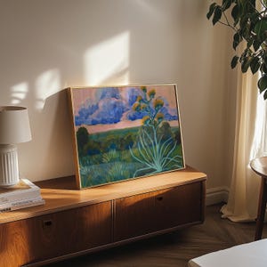 Sunset Century Plant Print: Western Texas Botanical Art