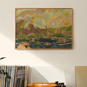 Retro Desert Landscape Print: Midcentury Modern Yucca Wall Art