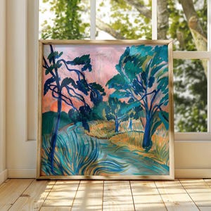 Texas Hill Country Sunset Print: Vintage Southwestern Landscape