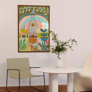 Impresión de Topo Chico / Arte mural de Austin, Texas / Póster vintage colorido / Decoración geométrica abstracta / Pintura botánica de mediados de siglo / Regalo de Texas
