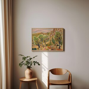 Neutrale Vintage Western Wandkunst | Südwestliches Texas Dekor | Kaktus Landschaft Poster Druck | Wüsten Kunst | El Baker Art