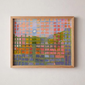 Midcentury Modern Desert Landscape Art Print: Retro Western Sunset image 2