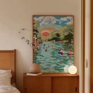 Barton Springs Print: Austin Texas Swimming Pool Art