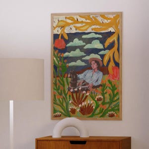 Elizabeth Taylor Desert Print: Retro Texas Cactus Landscape Art