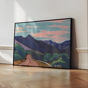 West Texas Print | Big Bend National Park Poster | Marfa Texas Painting | Abstract Mountain Landscape | Texas Gift