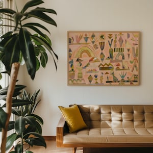 Western Cowboy Boot Collage | Vintage Retro Midcentury Modern Kaktus Wand Kunst | Neutrale Pastelle Agave Rocks Poster | Texas Wüstendekor