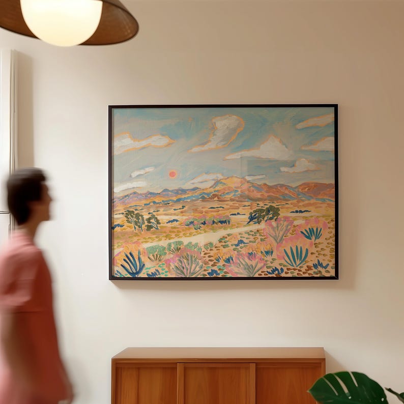 Pastel Desert Landscape Print: Mid-Century Modern Western Art image 2