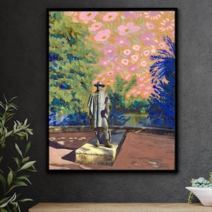 Stevie Ray Vaughan Statue Print: Austin Texas Travel Poster