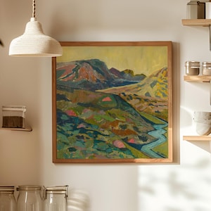 Impression de paysage occidental moderne du milieu du siècle : affiche de voyage rétro du Colorado