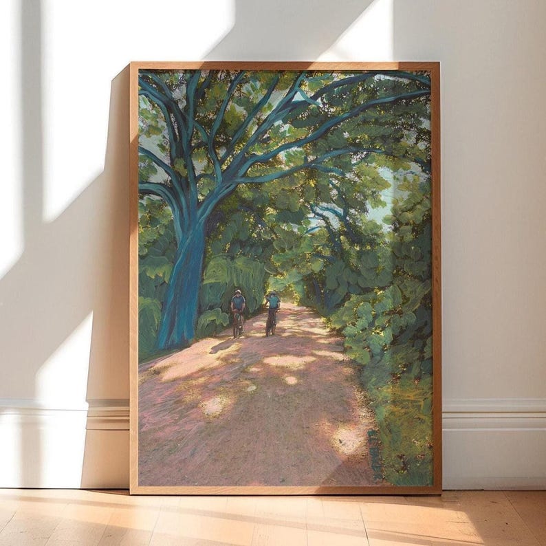 Lady Bird Lake Kunstdruck: Vintage Austin Texas Landschaft Bild 1
