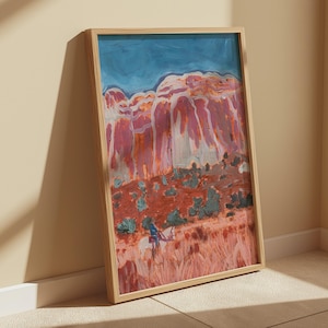 Südwestlichen Landschaftsdruck | Rustikale Cowboy Wüste Wand Kunst | New Mexico Arizona Reise Poster | Pferd Dekor | Abstraktes Gemälde von Texas