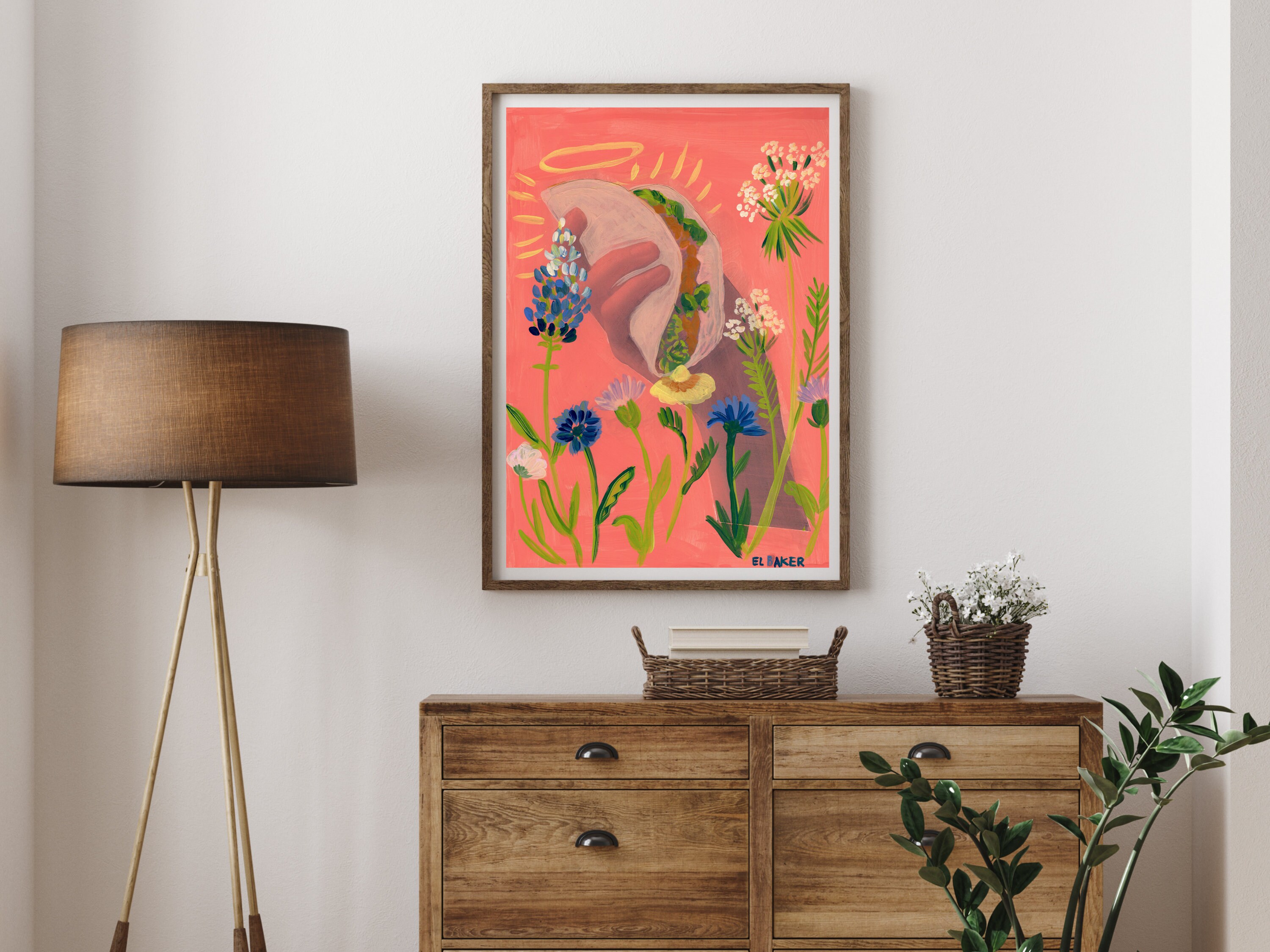Colorful Taco Print | Austin Texas Wall Art | Hill Country Wildflower…