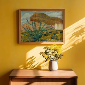 Ocotillo Landscape Print: Vintage Western Desert Art