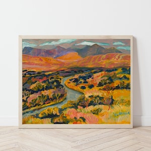 Rio Grande Big Bend Nationalpark Kunstdruck | Western Landschaft Wanddekor | West Texas Marfa Terlingua Wanddekor | Vintage Reiseplakat