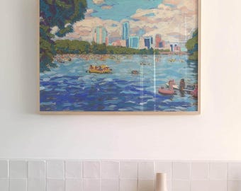 Lady Bird Lake Druck: Austin Texas Wandkunst