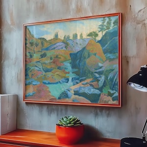 California Sierras Print: Vintage Mid-Century Modern National Park Art