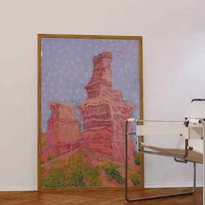 Palo Duro Schlucht Druck | Texas State Park Reise Poster | Western Wüstendekor | Midcentury Modern Vintage Retro Wand Kunst | Pastell Sonnenuntergang